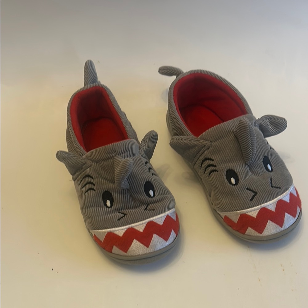 Gray Shark Kids Slippers